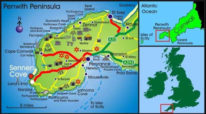 Area – Sennen Cove & Cornwall Maps – Sennen Cove Cornwall