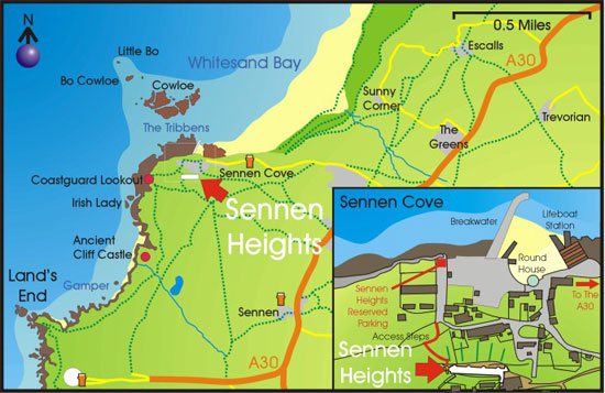 Map of Sennen Cove